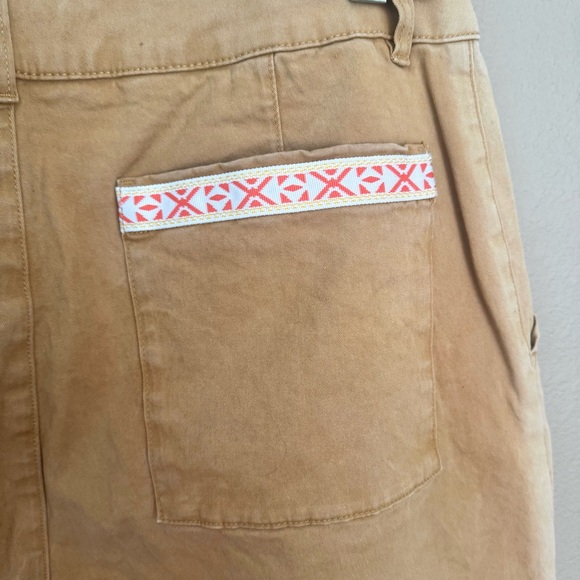Backcountry Stoic Venture Embroidered Pocket Wide Leg Pants Tan Size 12 - Picture 6 of 8